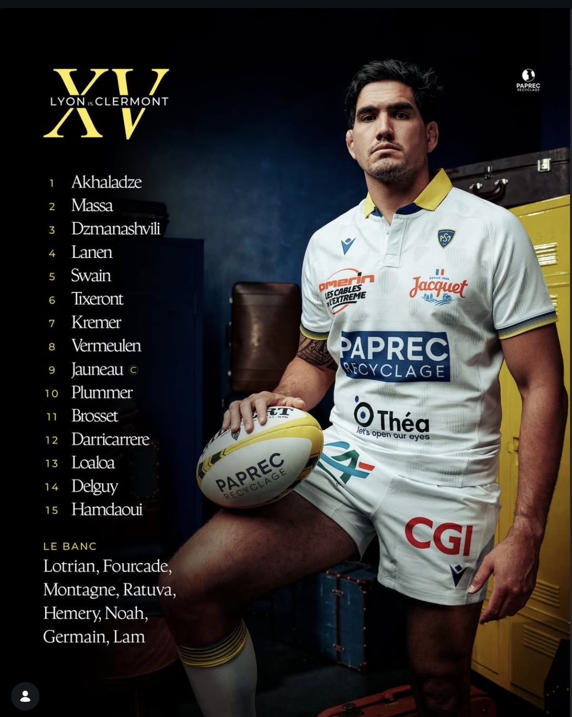 Composition ASM Clermont Auvergne